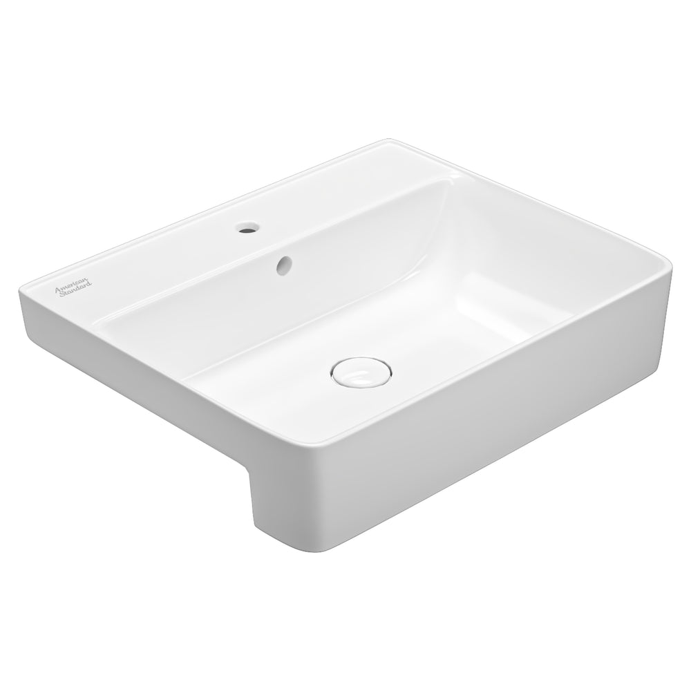 AMERICAN STANDARD ACACIA SUPASLEEK SEMI RECESSED BASIN OVERFLOW WHITE 550MM
