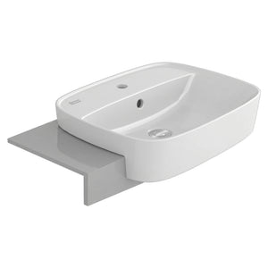 AMERICAN STANDARD SIGNATURE SEMI RECESSED BASIN OVERFLOW WHITE 550MM