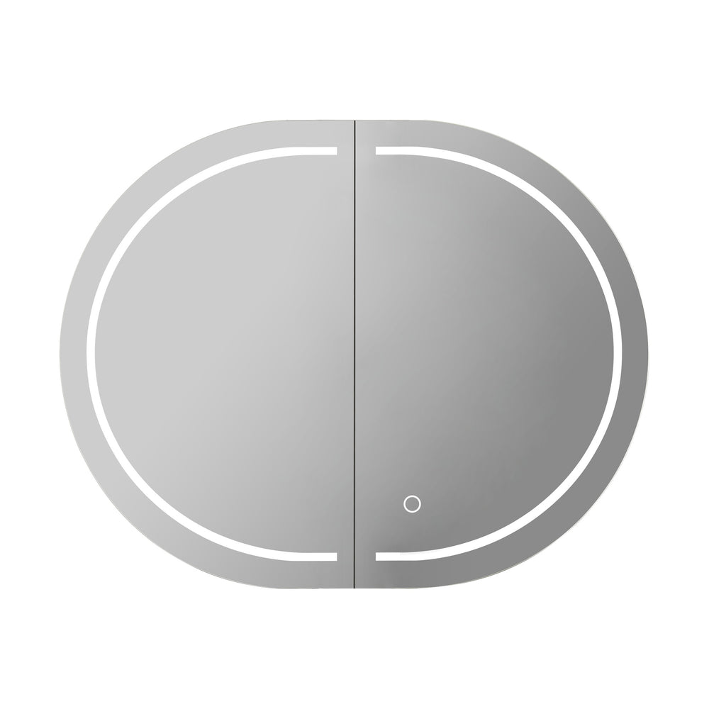 VITO LUMERO MATTE WHITE LED PVC MIRROR SHAVING CABINET 900X600MM