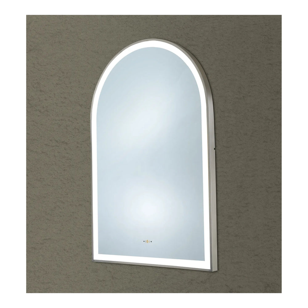 VITO LIRRA ARCHED IRON FRAMED LED MIRROR GUN METAL 600X900MM