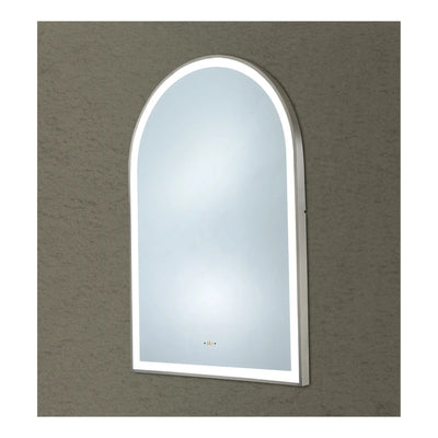 VITO LIRRA ARCHED IRON FRAMED LED MIRROR GUN METAL 600X900MM