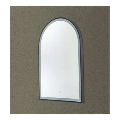 VITO LIRRA ARCHED IRON FRAMED LED MIRROR MATTE BLACK 600X900MM