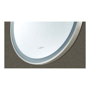VITO LIRRA OVAL IRON FRAMED LED MIRROR BRUSHED NICKEL 450X900MM