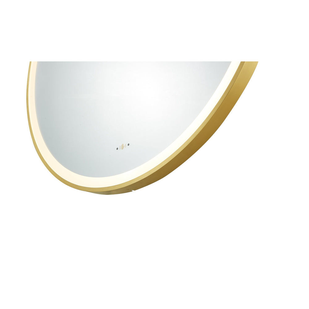 VITO LIRRA ROUND IRON FRAMED LED MIRROR BRUSHED GOLD 800X800MM