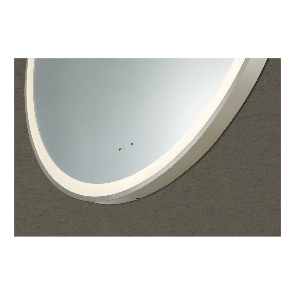 VITO LIRRA ROUND IRON FRAMED LED MIRROR BRUSHED NICKEL 800X800MM