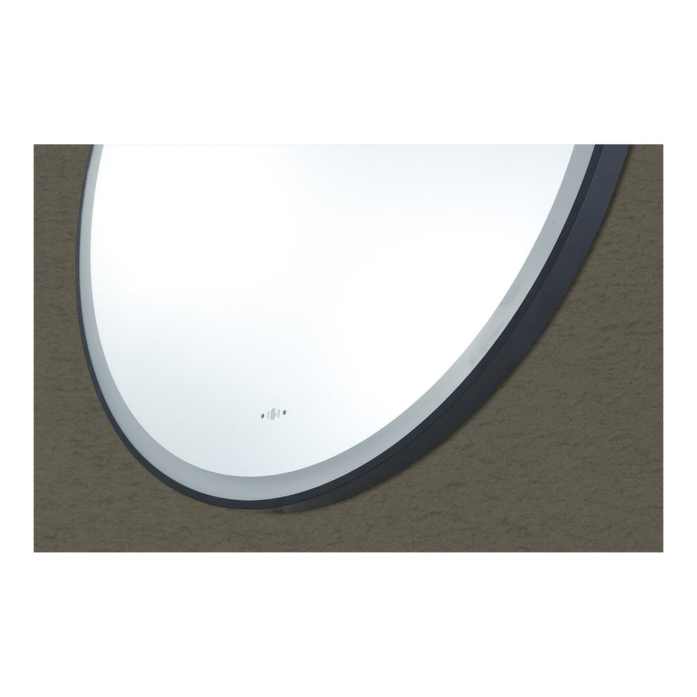 VITO LIRRA ROUND IRON FRAMED LED MIRROR MATTE BLACK 800X800MM