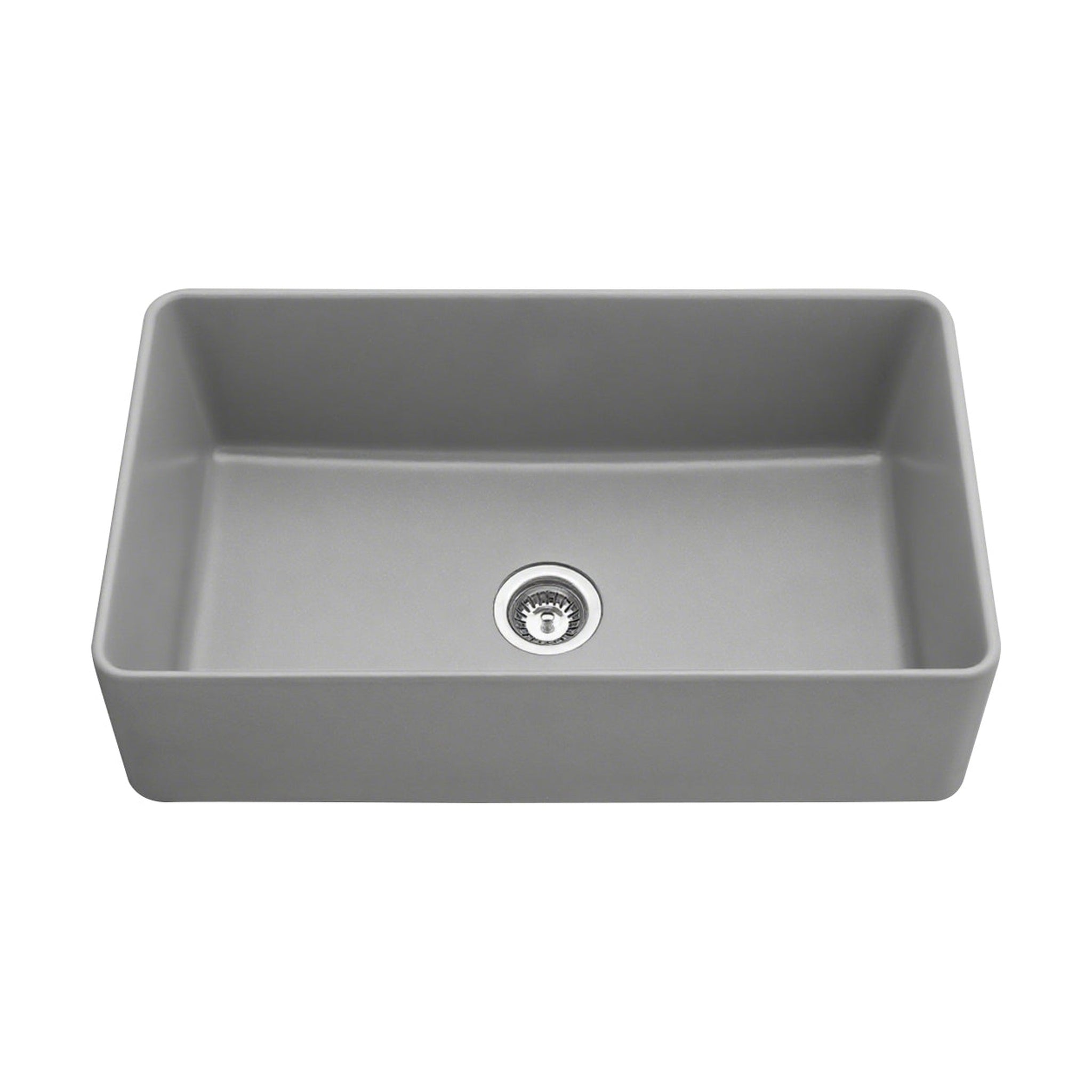 VITO QUARTZ SINGLE BOWL FARMHOUSE KITCHEN SINK MATTE GREY 838MM
