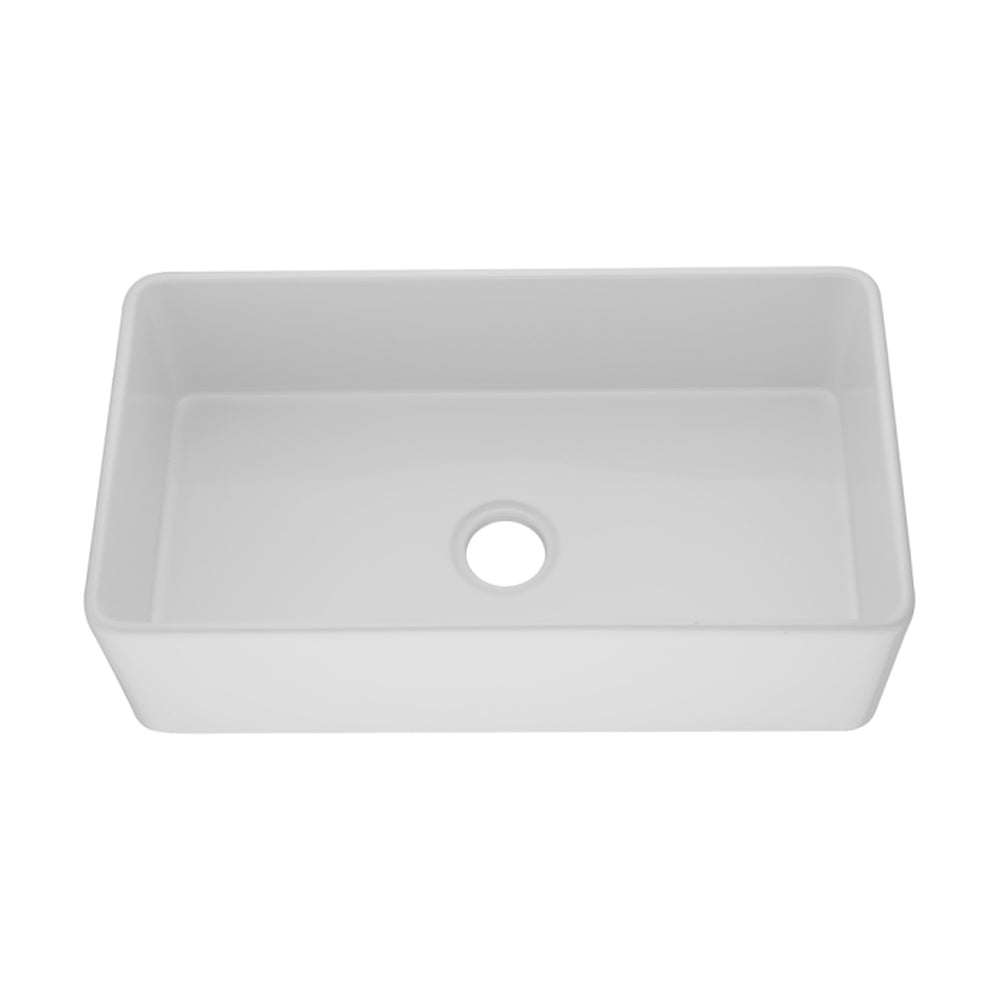 VITO QUARTZ SINGLE BOWL FARMHOUSE KITCHEN SINK MATTE WHITE 838MM
