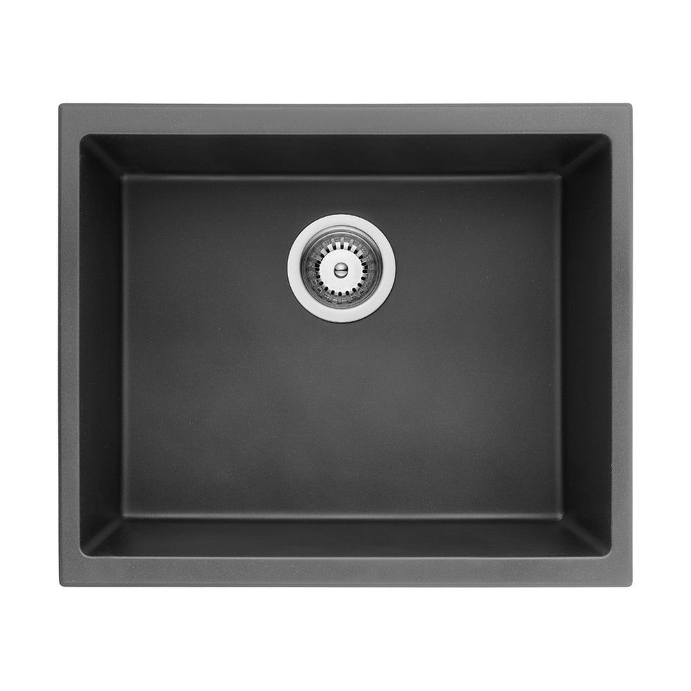 VITO QUARTZ SINGLE BOWL UNDERMOUNT KITCHEN SINK MATTE BLACK 543MM