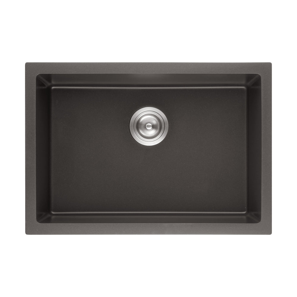 VITO QUARTZ SINGLE BOWL UNDERMOUNT KITCHEN SINK MATTE BLACK 730MM