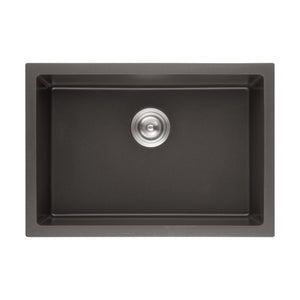 VITO QUARTZ SINGLE BOWL UNDERMOUNT KITCHEN SINK MATTE BLACK 730MM