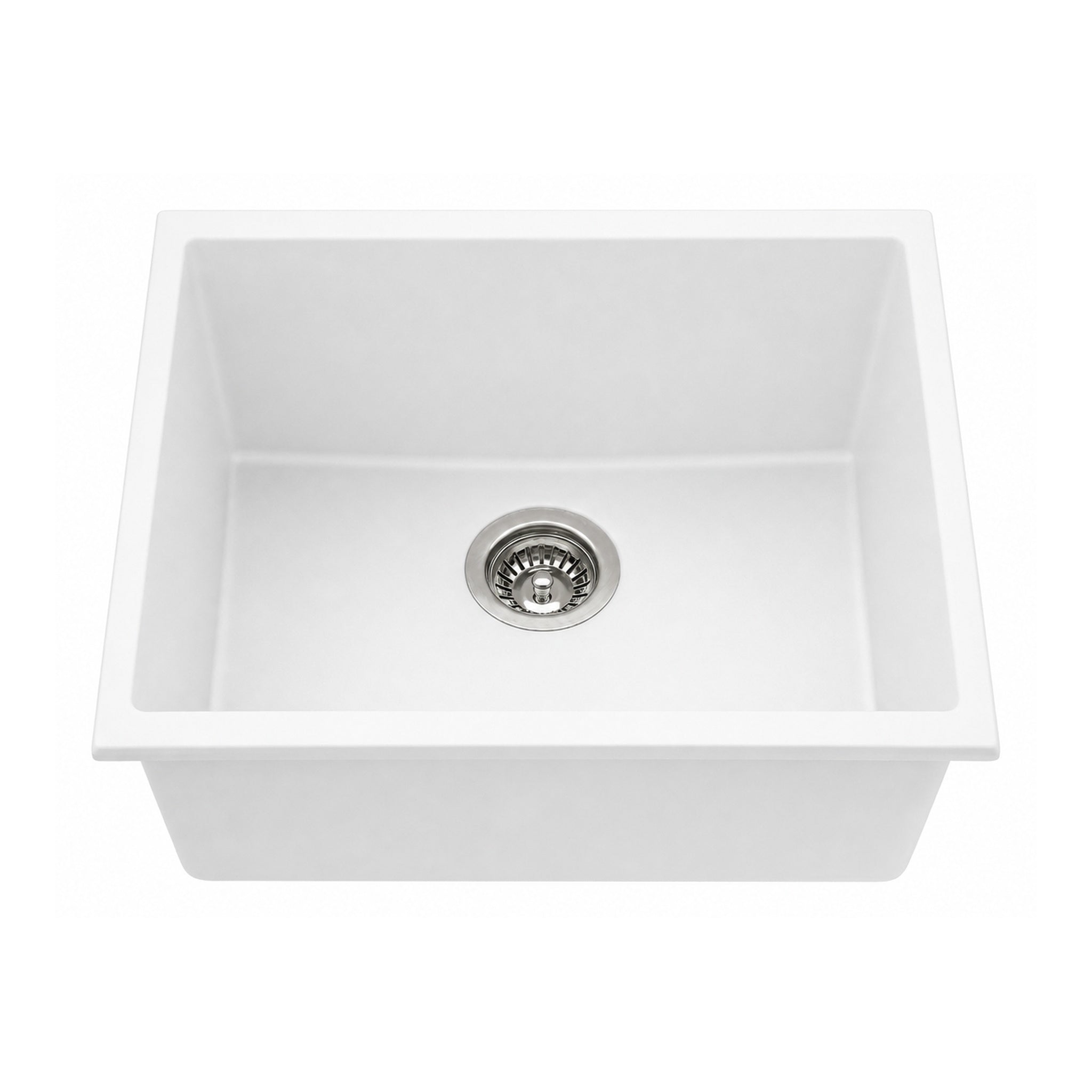 VITO QUARTZ SINGLE BOWL UNDERMOUNT KITCHEN SINK MATTE WHITE 543MM