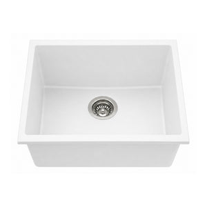 VITO QUARTZ SINGLE BOWL UNDERMOUNT KITCHEN SINK MATTE WHITE 543MM
