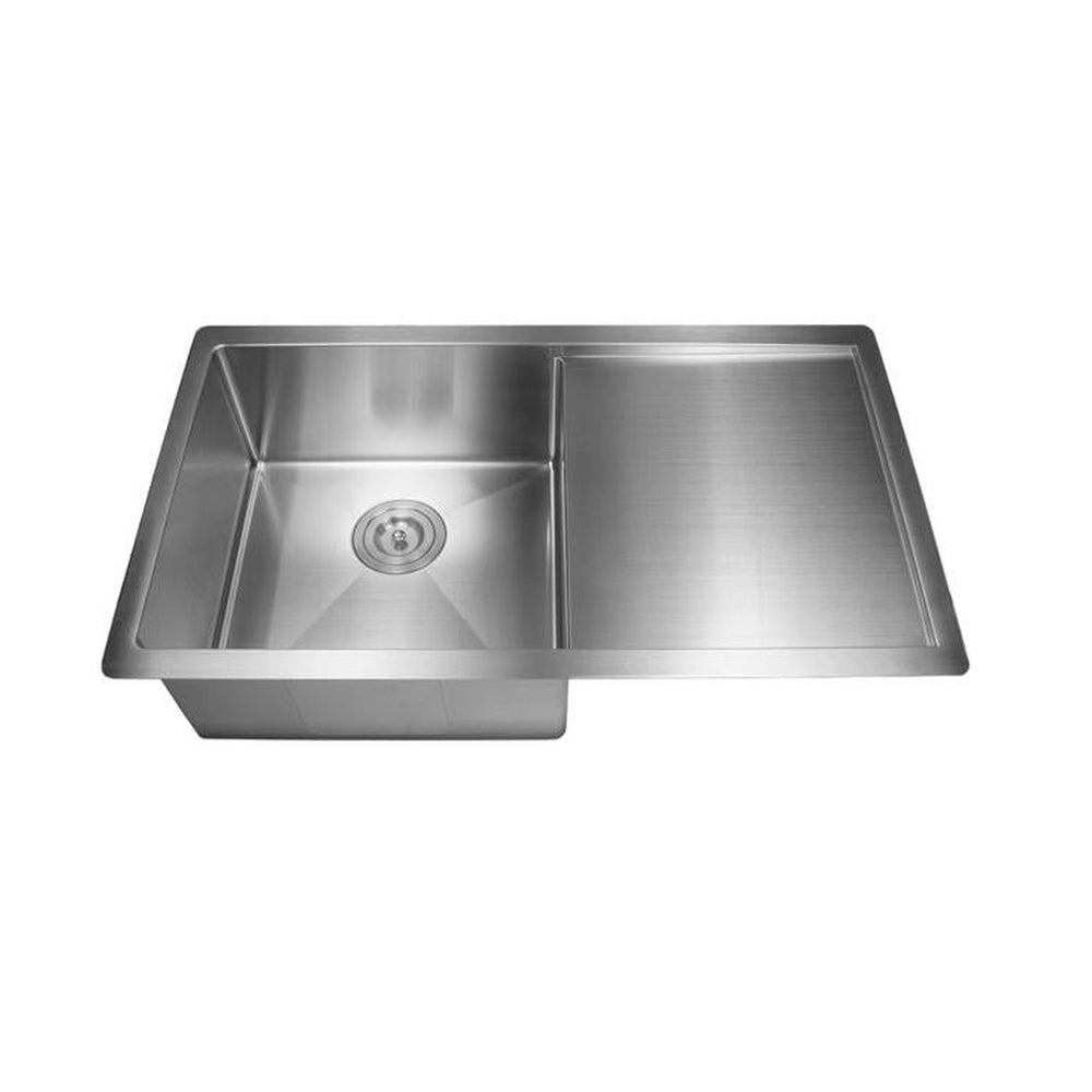 VITO STAINLESS STEEL DOUBLE BOWL INSET AND UNDERMOUNT KITCHEN SINK 810MM