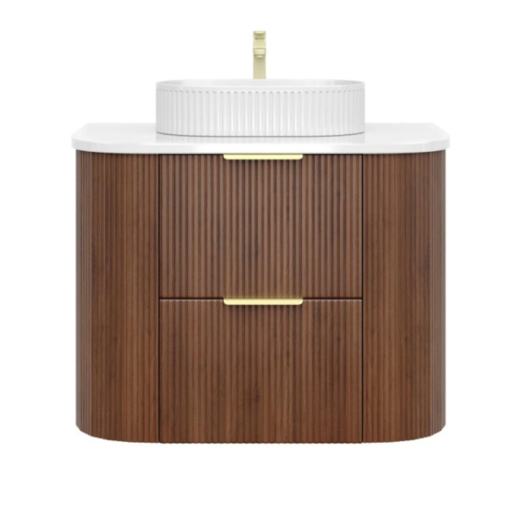 CETO ARTIS WALNUT 750MM SINGLE BOWL WALL HUNG VANITY