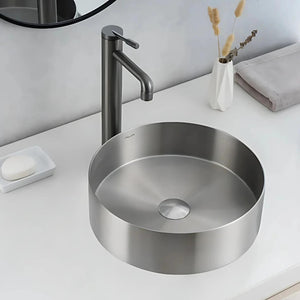 ALIA SS ABOVE COUNTER BASIN STAINLESS STEEL BRUSHED SILVER 400MM