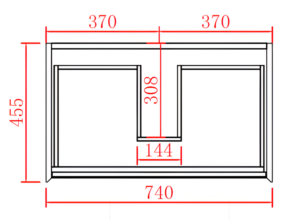 POSEIDON PETRA MATTE WHITE AND MATTE BLACK 750MM WALL HUNG VANITY