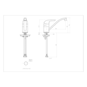 AMERICAN STANDARD STUDIO SAGA TUBULAR SINK MIXER TAP CHROME