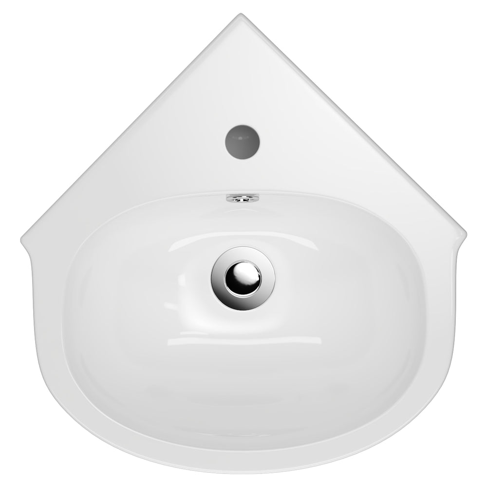 AMERICAN STANDARD STUDIO CORNER WALL BASIN OVERFLOW WHITE 450MM