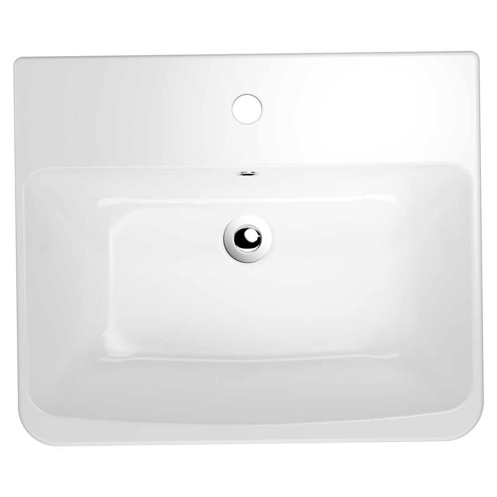 AMERICAN STANDARD HERON SQUARE SEMI INSET BASIN OVERFLOW WHITE 500MM