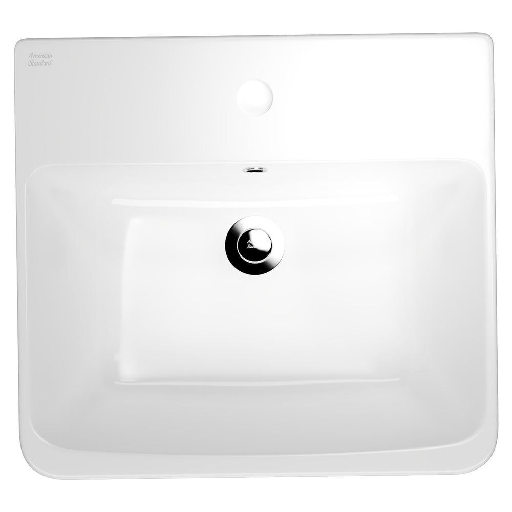 AMERICAN STANDARD HERON SQUARE SEMI RECESSED BASIN OVERFLOW WHITE 500MM