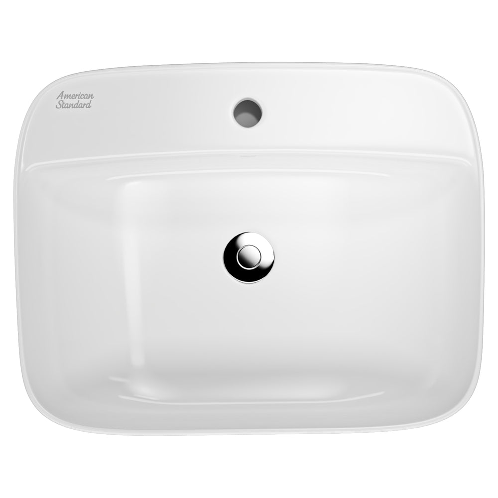 AMERICAN STANDARD SIGNATURE SEMI RECESSED BASIN OVERFLOW WHITE 550MM