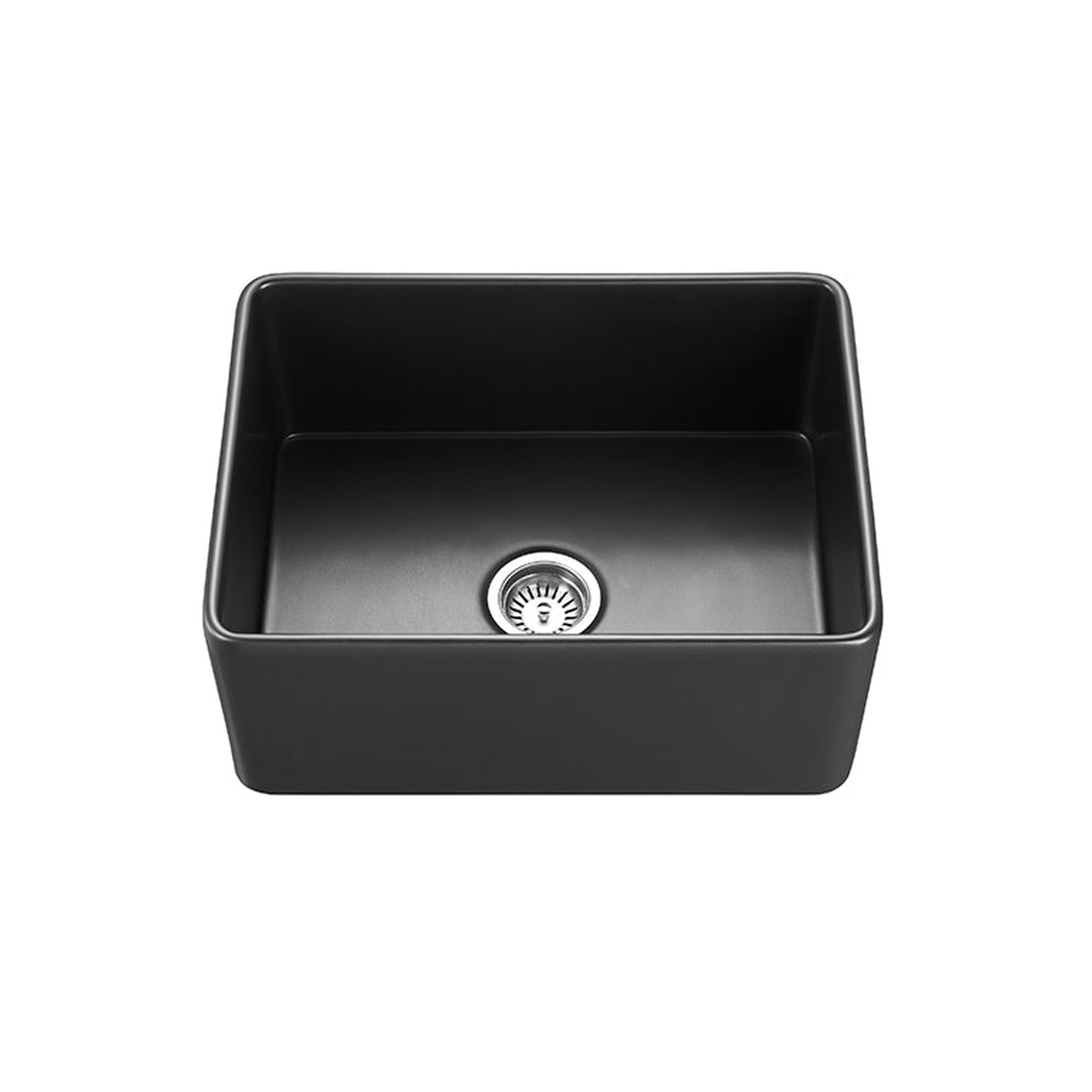 VITO CLAYTON FIRECLAY SINGLE BOWL FARMHOUSE KITCHEN SINK MATTE BLACK 600MM
