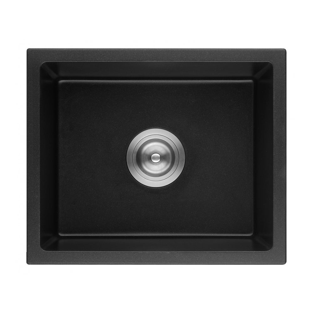 VITO QUARTZ SINGLE BOWL UNDERMOUNT KITCHEN SINK MATTE BLACK 432MM