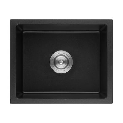 VITO QUARTZ SINGLE BOWL UNDERMOUNT KITCHEN SINK MATTE BLACK 432MM