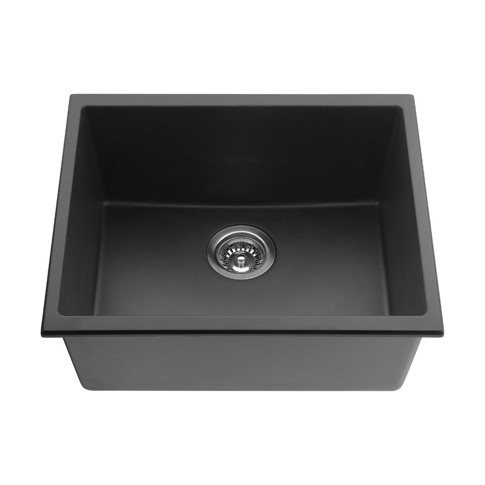 VITO QUARTZ SINGLE BOWL UNDERMOUNT KITCHEN SINK MATTE BLACK 543MM