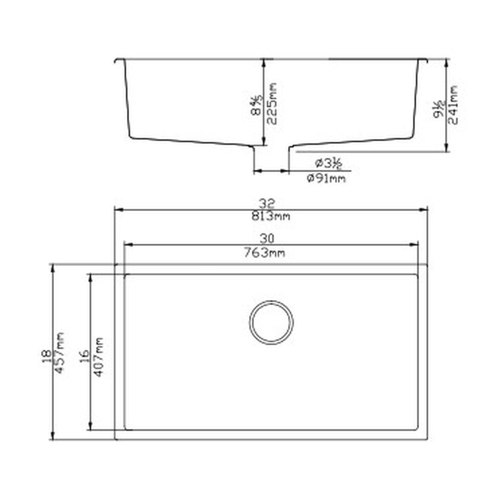 VITO QUARTZ SINGLE BOWL UNDERMOUNT KITCHEN SINK MATTE BLACK 810MM