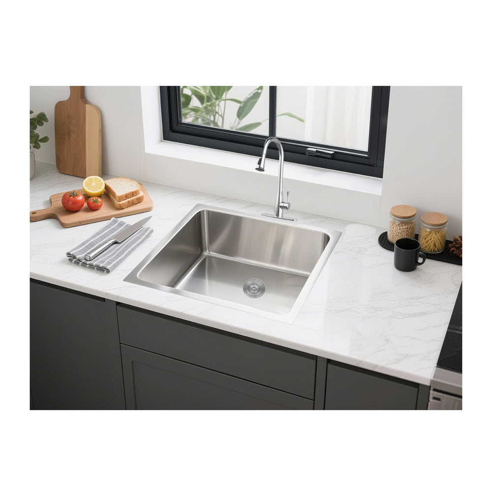 VITO STAINLESS STEEL SINGLE BOWL UNDERMOUNT KITCHEN SINK 450MM