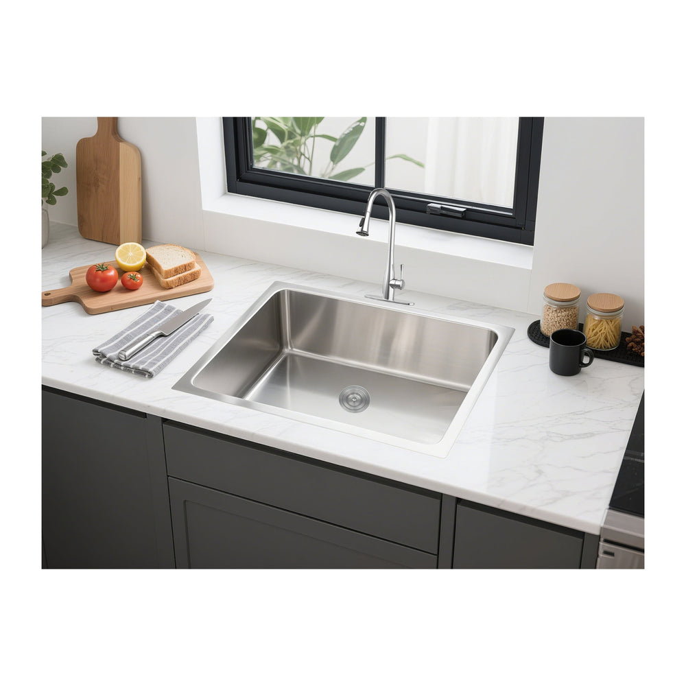 VITO STAINLESS STEEL SINGLE BOWL UNDERMOUNT KITCHEN SINK 750MM
