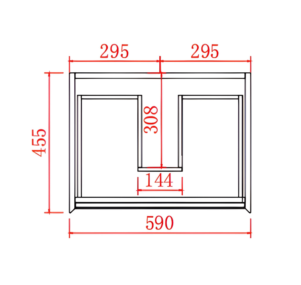 POSEIDON PETRA MATTE WHITE AND MATTE BLACK 600MM WALL HUNG VANITY