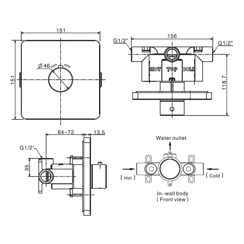 AMERICAN STANDARD EASYSET THERMOSTATIC MIXER CHROME