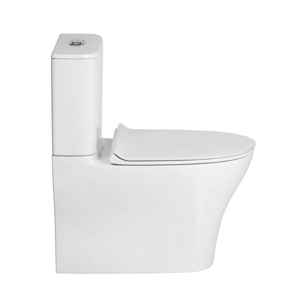 AMERICAN STANDARD SIGNATURE HYGIENE RIM CLOSE COUPLED BACK-TO-WALL TOILET SUITE BACK INLET WITH CRYSTASLEEK SEAT WHITE