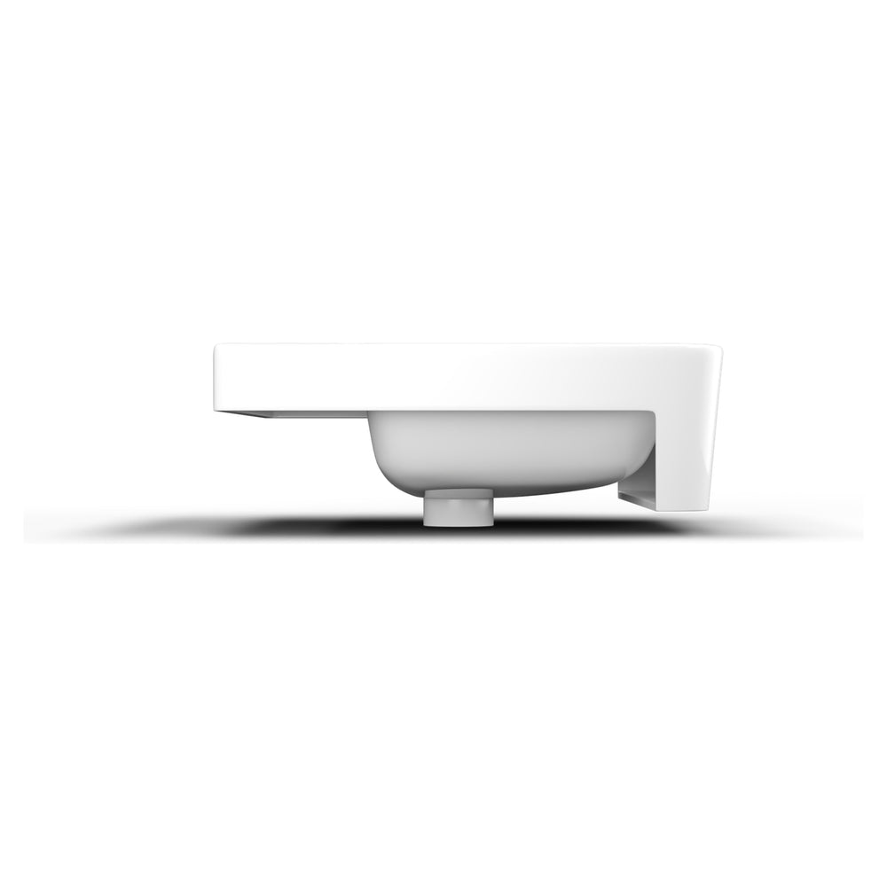 AMERICAN STANDARD HERON SQUARE SEMI RECESSED BASIN OVERFLOW WHITE 500MM