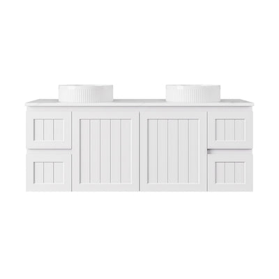 LUKKA ARCHILL FEDERATION MATTE WHITE 1500MM DOUBLE BOWL WALL HUNG VANITY