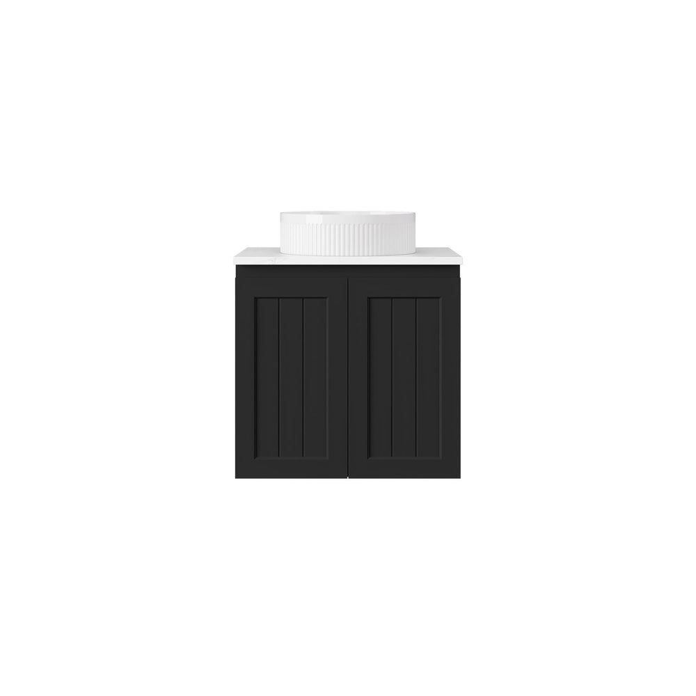 LUKKA ARCHILL FEDERATION MATTE BLACK 600MM SINGLE BOWL WALL HUNG VANITY
