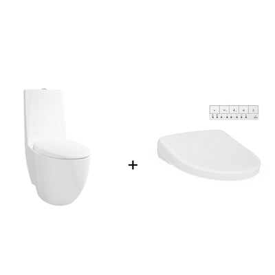 TOTO LE MUSE CLOSE COUPLED TOILET SUIT AND S7 WASHLET W/ REMOTE AND AUTOLID PACKAGE ELONGATED GLOSS WHITE