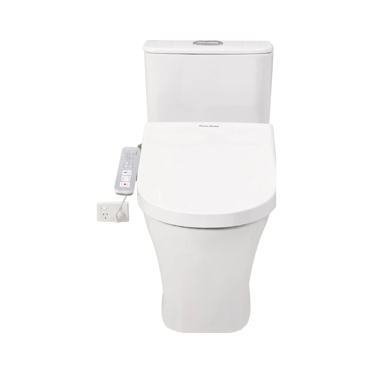 AMERICAN STANDARD SIGNATURE HYGIENE RIM CLOSE COUPLED BACK-TO-WALL SMART TOILET SUITE BOTTOM INLET WITH SPALET E-BIDET SEAT WHITE