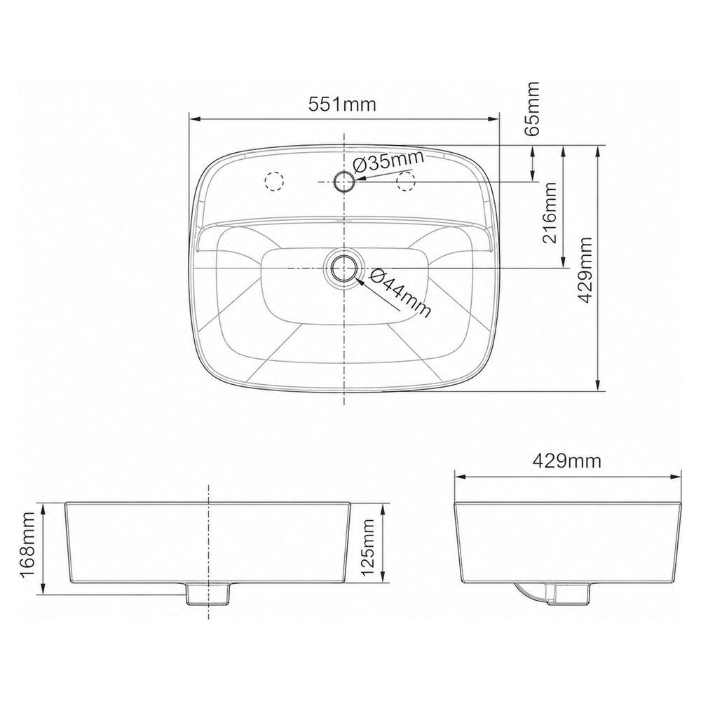 AMERICAN STANDARD SIGNATURE COUNTER TOP BASIN OVERFLOW WHITE 550MM