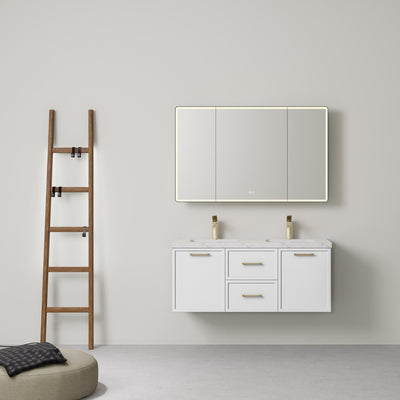 LUKKA KINGSLEY FEDERATION MATTE WHITE 1200MM DOUBLE BOWL WALL HUNG VANITY