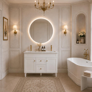 LUKKA HAROLD FEDERATION MATTE WHITE 1200MM DOUBLE BOWL FLOOR STANDING VANITY