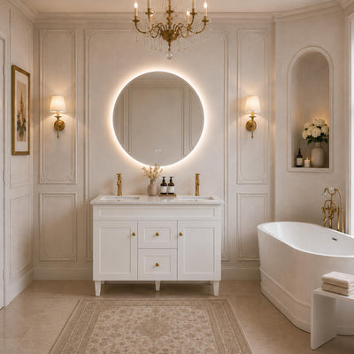 LUKKA HAROLD FEDERATION MATTE WHITE 1200MM DOUBLE BOWL FLOOR STANDING VANITY