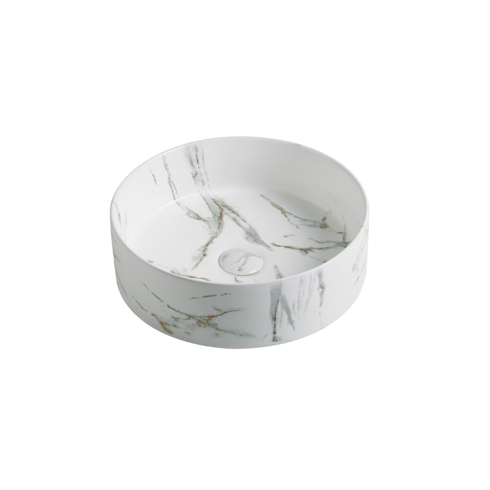 POSEIDON FINE CERAMIC BASIN MATTE WHITE CARRARA 352MM