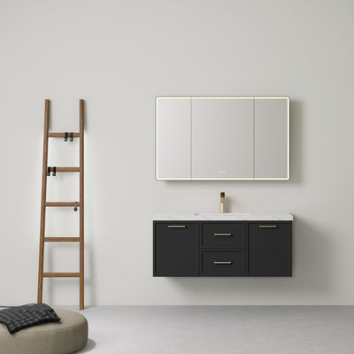 LUKKA KINGSLEY FEDERATION MATTE BLACK 1200MM SINGLE BOWL WALL HUNG VANITY