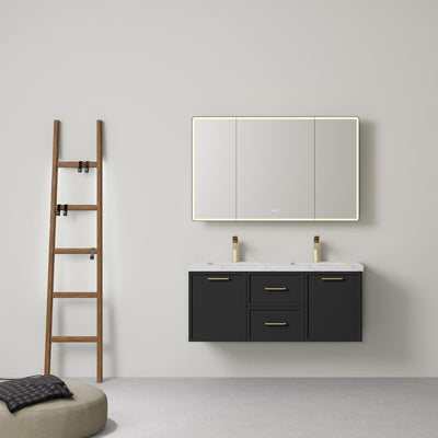 LUKKA KINGSLEY FEDERATION MATTE BLACK 1200MM DOUBLE BOWL WALL HUNG VANITY