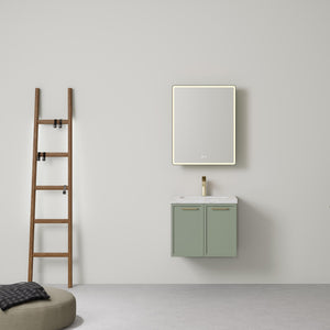 LUKKA KINGSLEY FEDERATION OLIVE GREEN 600MM SINGLE BOWL WALL HUNG VANITY