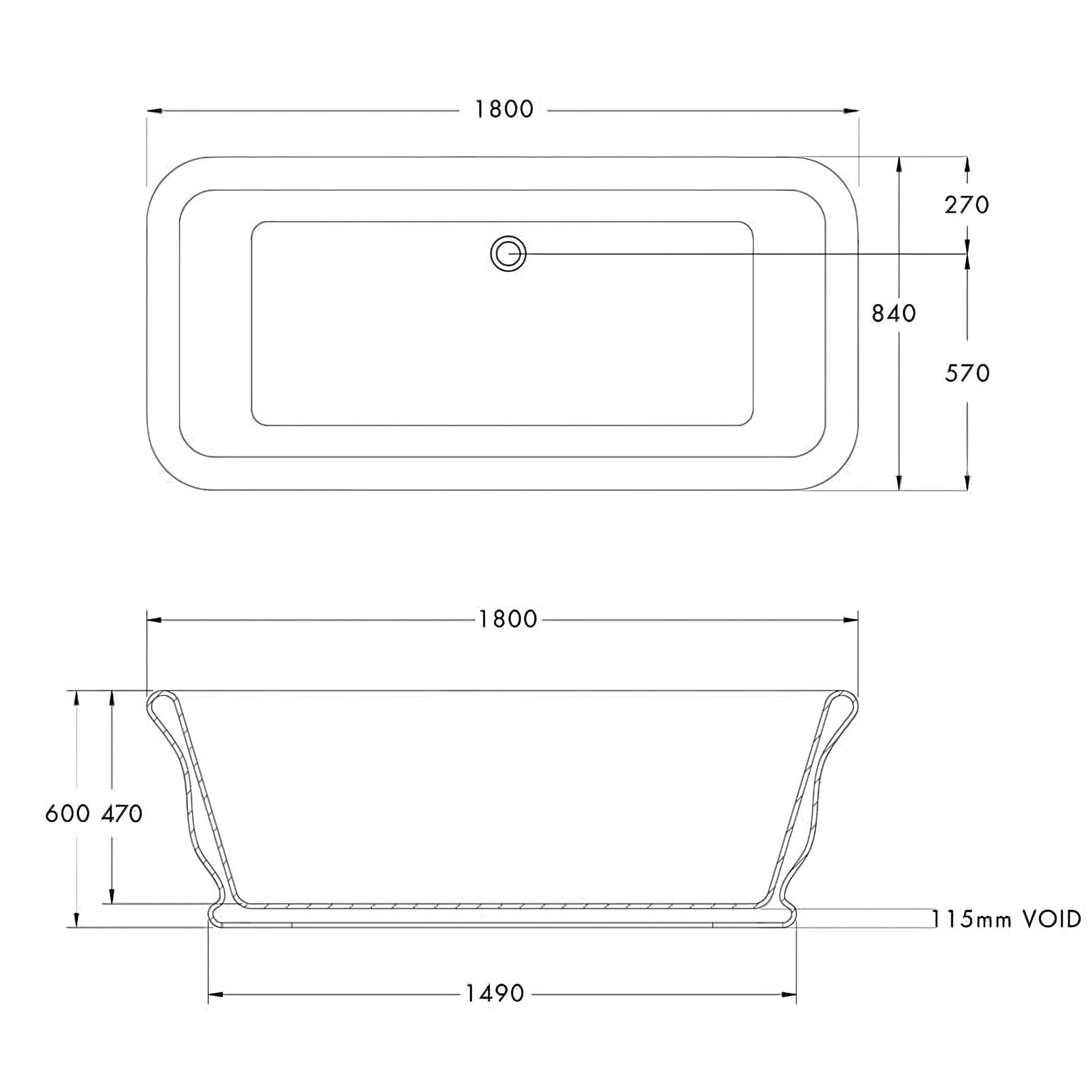 TURNER HASTINGS KIRKHAM TITANCAST SOLID SURFACE FREESTANDING BATHTUB WITH BALL FEET SPECIAL FINISH WITH OVERFLOW (AVAILABLE IN 1600MM & 1800MM)